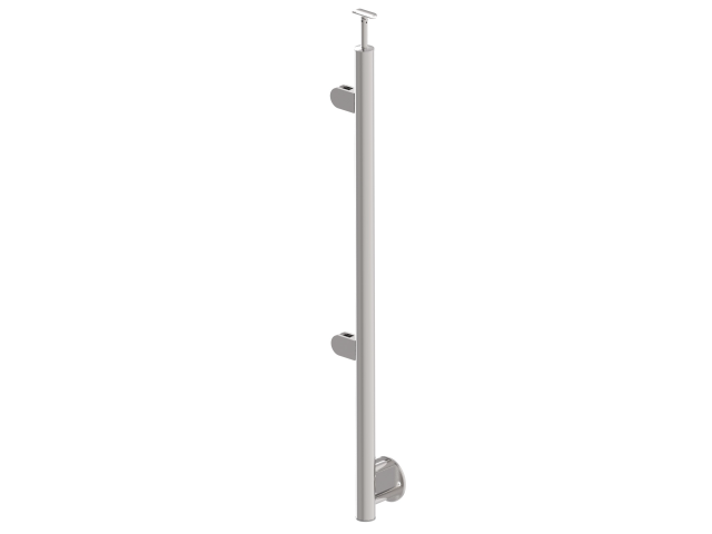 Inox pole - side anchoring, straight - left